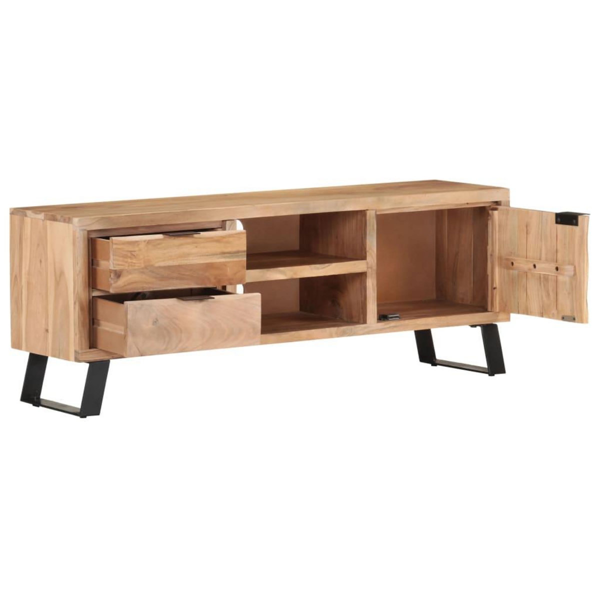 VIDAXL Meuble TV 120x30x42 cm Bois massif d'acacia avec bord naturel