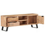 Voir la diapositive 2 : VIDAXL Meuble TV 120x30x42 cm Bois massif d'acacia avec bord naturel