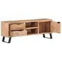 Voir la diapositive 2 : VIDAXL Meuble TV 120x30x42 cm Bois massif d'acacia avec bord naturel