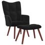 Voir la diapositive 2 : VIDAXL Chaise de relaxation avec repose-pied Noir Velours