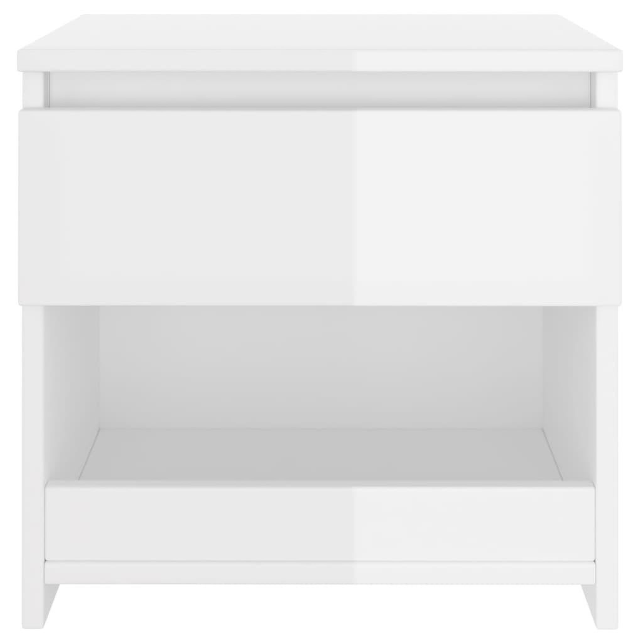 Voir la diapositive 4 : VIDAXL Table de chevet blanc brillant 40x30x39 cm bois d'ingenierie