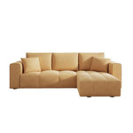 CONCEPT USINE Canapé d'angle convertible 4 places avec coffre en velours jaune BRIGHTON