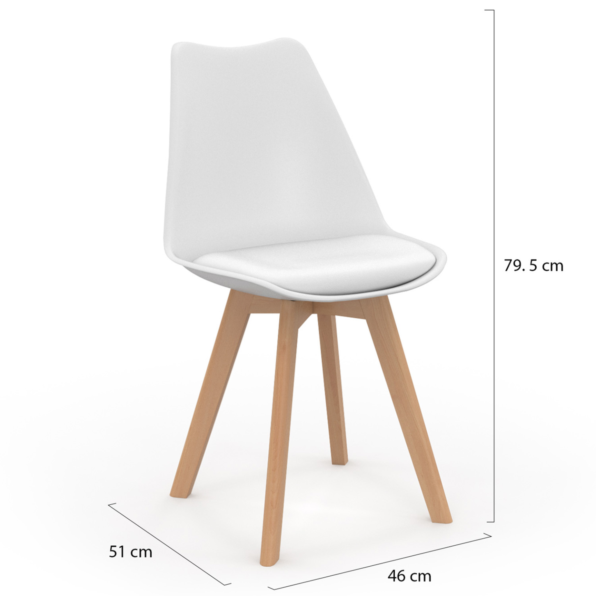 Voir la diapositive 5 : ID MARKET Lot de 6 chaises scandinaves sara mix color bleu canard x3 et blanc x3