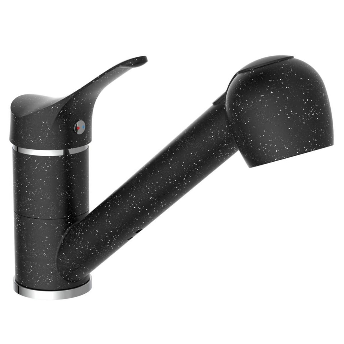 EISL EISL Mitigeur d'evier avec douchette extractible GRANIT noir-chrome