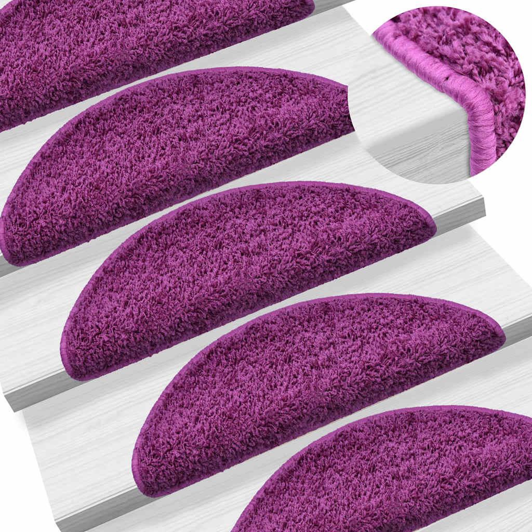 Voir la diapositive 5 : VIDAXL Tapis d'escalier 30 pcs violet 65x21x4 cm