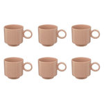 SECRET DE GOURMET Lot de 6 Mugs en Céramique  Anne  38cl Nude