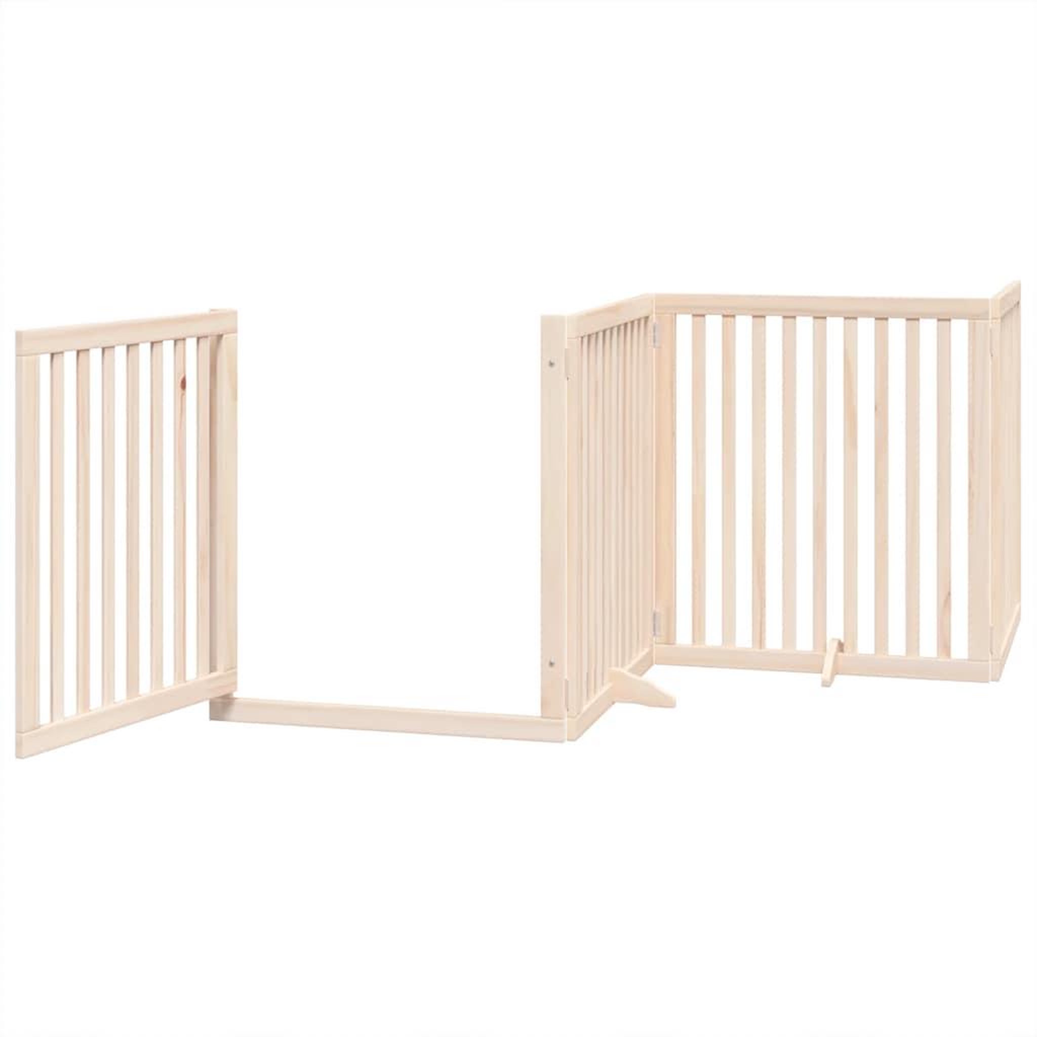 Voir la diapositive 4 : VIDAXL Barriere pour chien avec porte pliable 6 panneaux bois peuplier