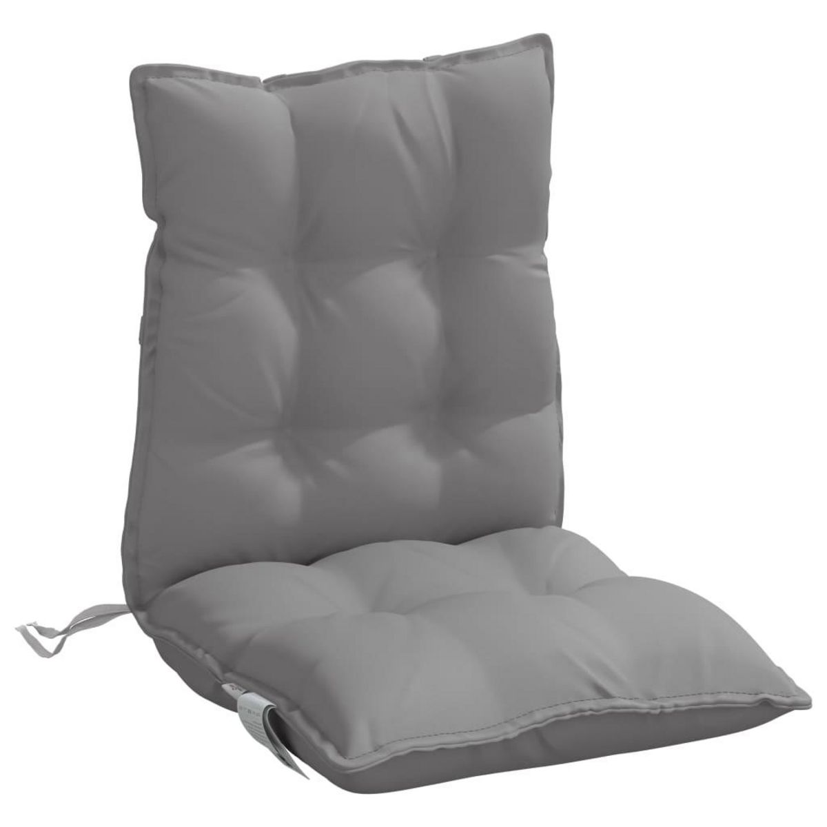 VIDAXL Coussins de chaise a dossier bas lot de 2 gris tissu oxford