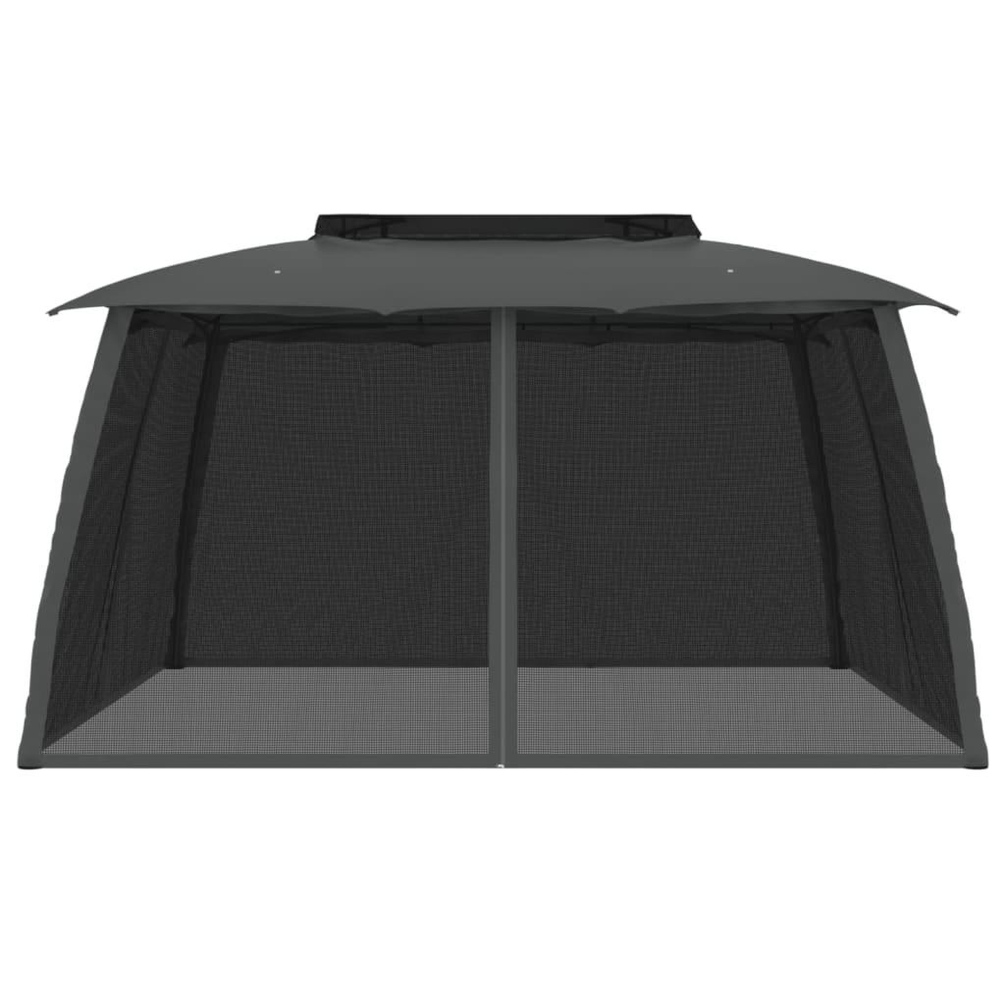 Voir la diapositive 3 : VIDAXL Tonnelle avec double toit et parois en filet anthracite acier