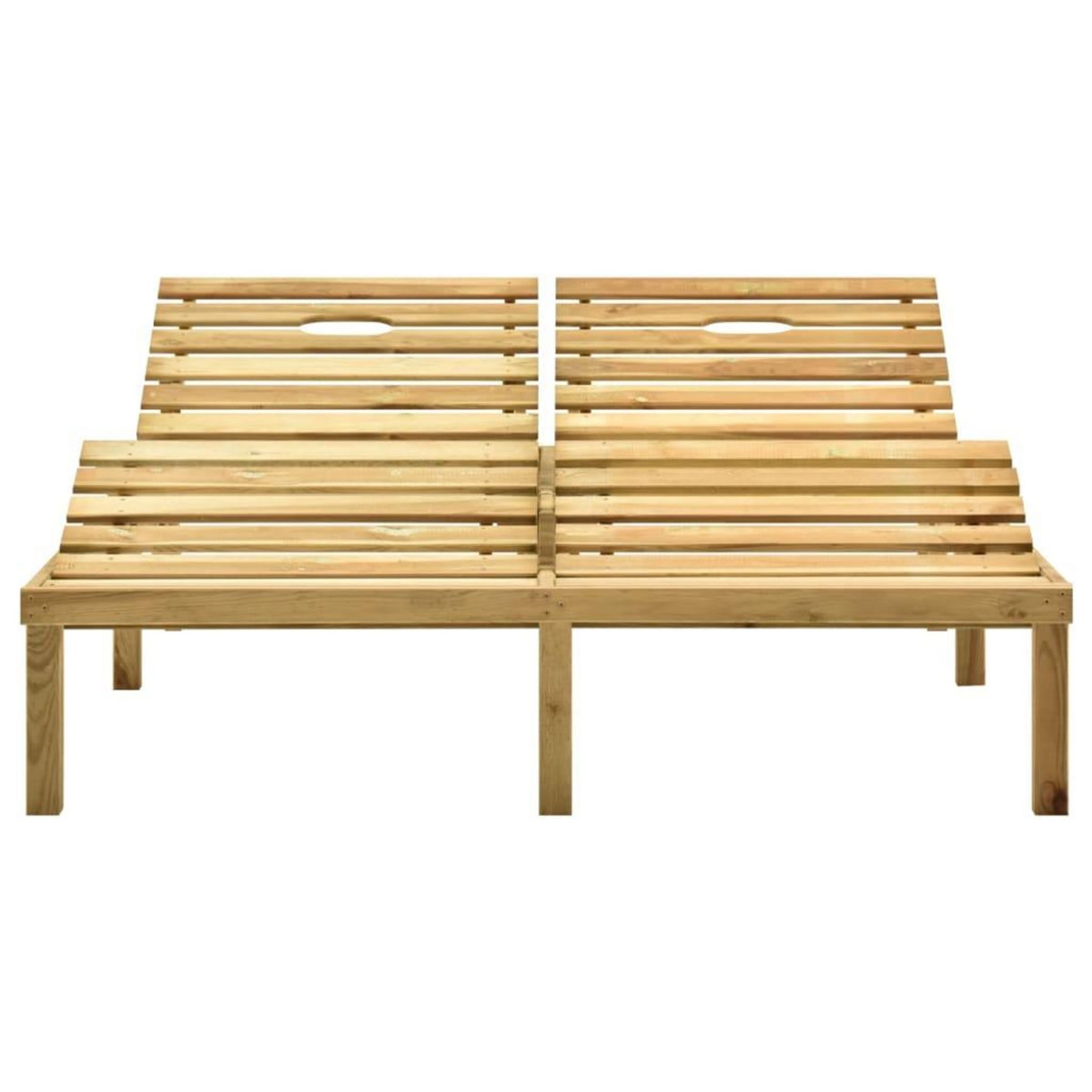 VIDAXL Chaise longue double Bois de pin impregne de vert