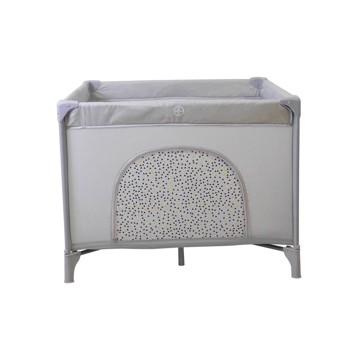 Asalvo Parc Bébé Square Gris Pliable avec Roues et Freins - Sécurité et Confort