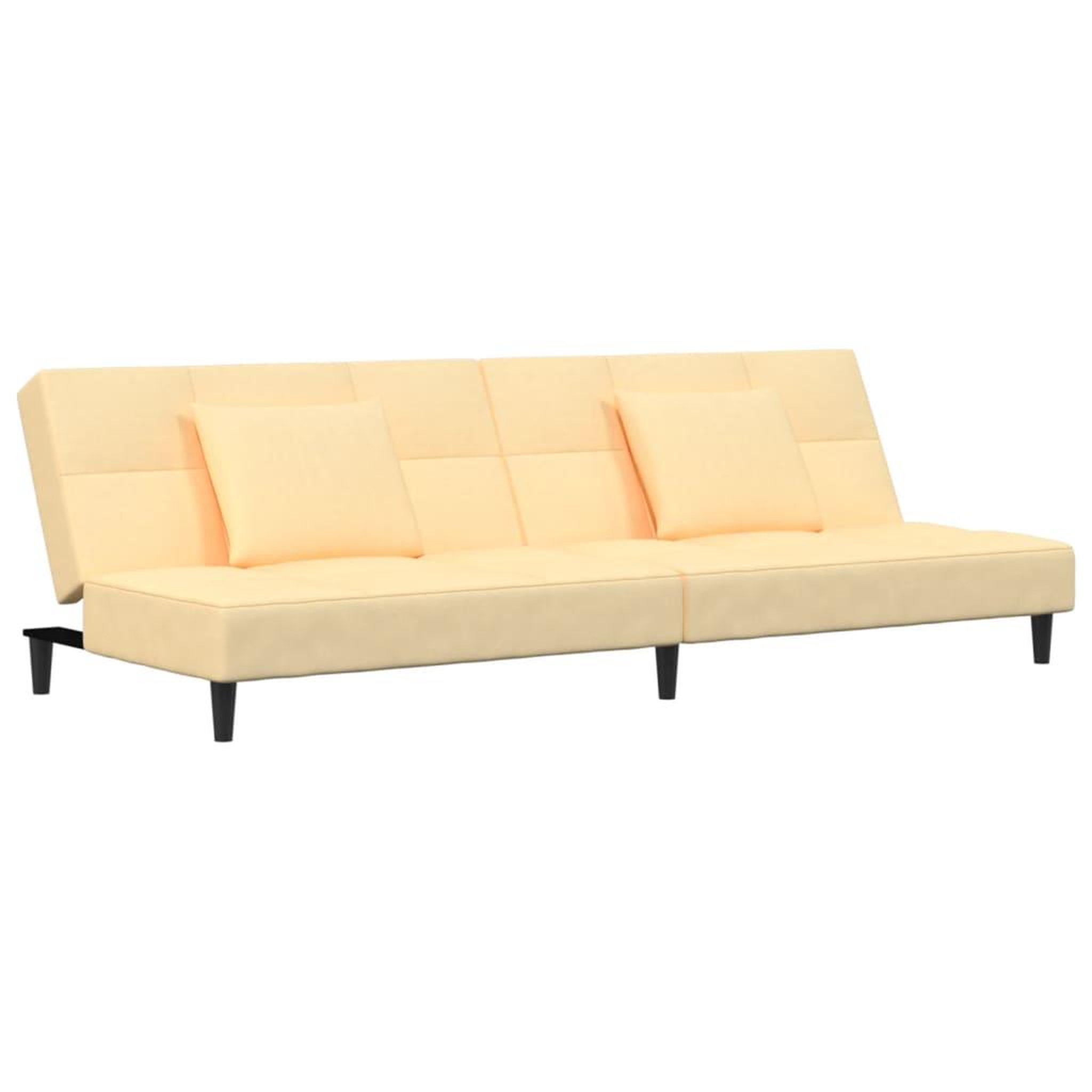 Voir la diapositive 2 : VIDAXL Canape-lit a 2 places avec deux oreillers creme velours