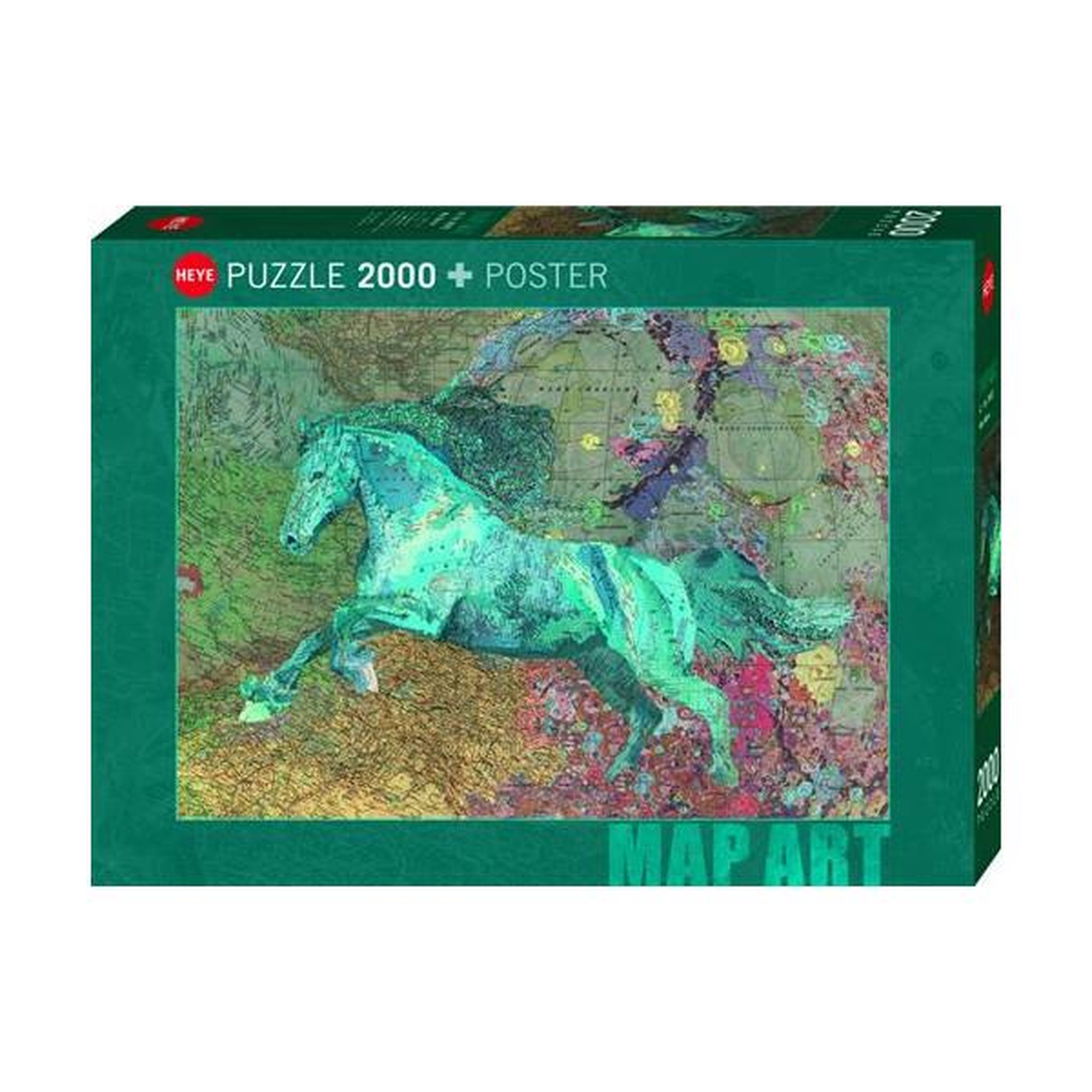 Heye Puzzle 2000 pièces Heye Map Art Horse