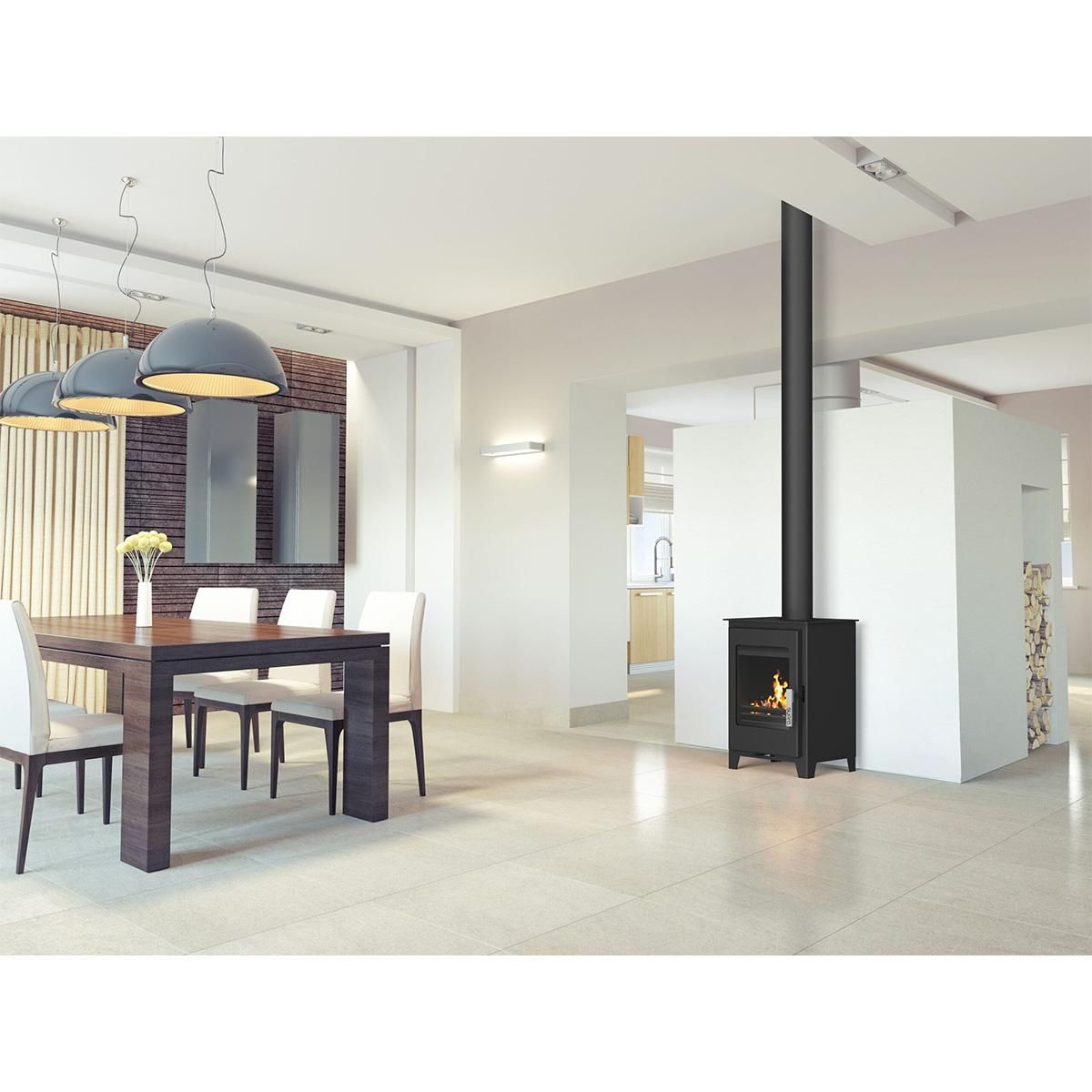 Supra Poêle à bois 4.8kw noir - oscar