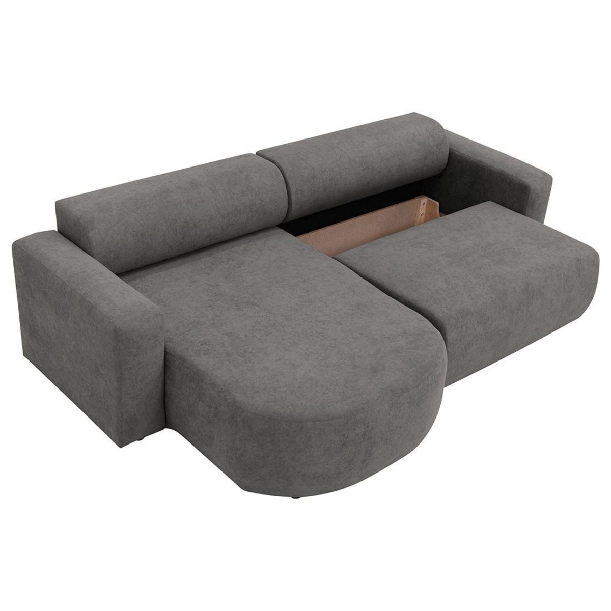 BEST MOBILIER Brunello - canapé d'angle réversible 4 places convertible avec coffre en tissu