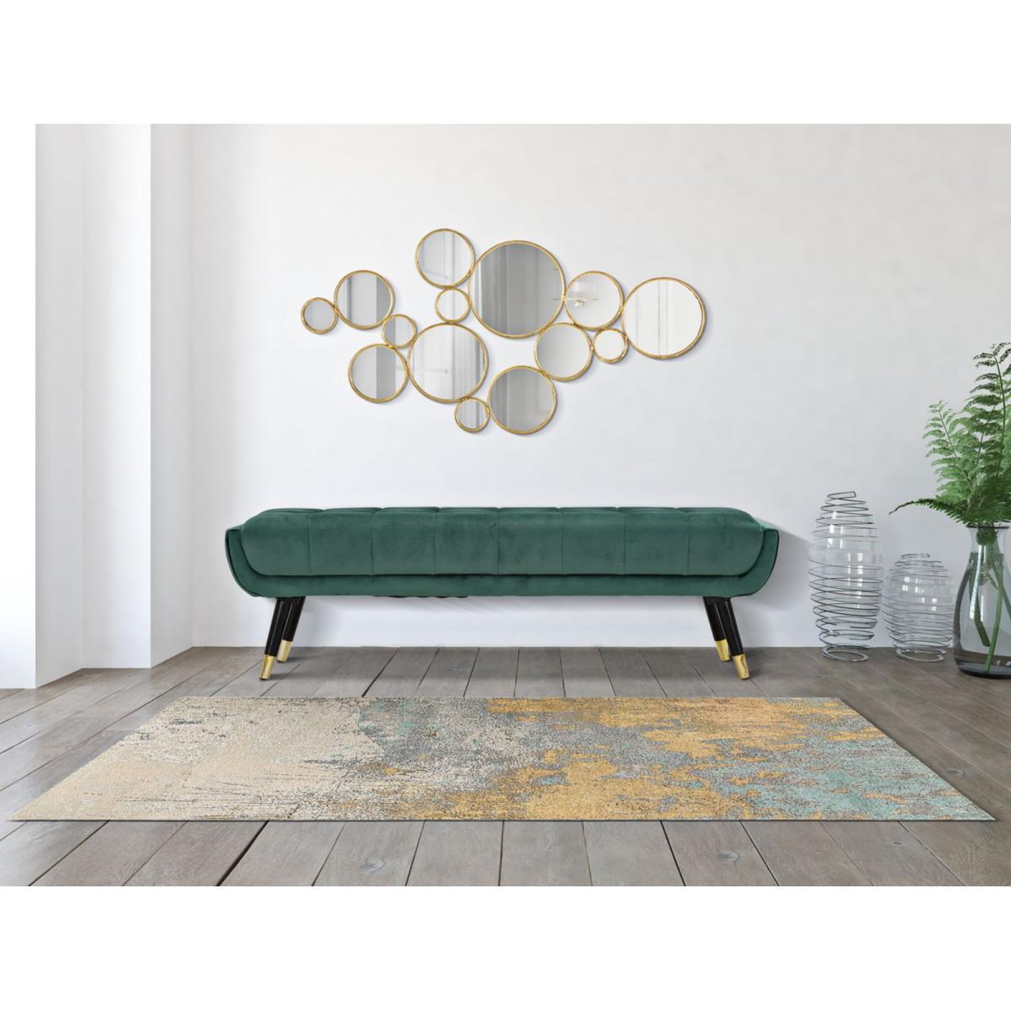 Voir la diapositive 5 : Paris Prix Décoration murale en métal  miroirs ronds  100cm or