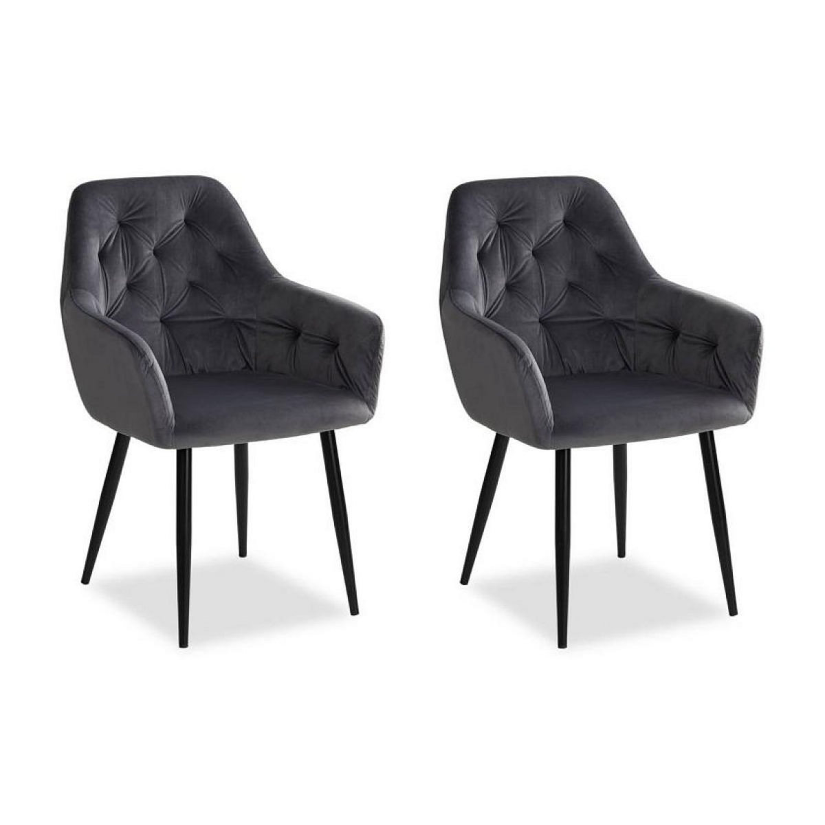 HomeStyle4U Chaise de salle à manger lot 2 chaises gris