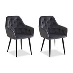 HomeStyle4U Chaise de salle à manger lot 2 chaises gris