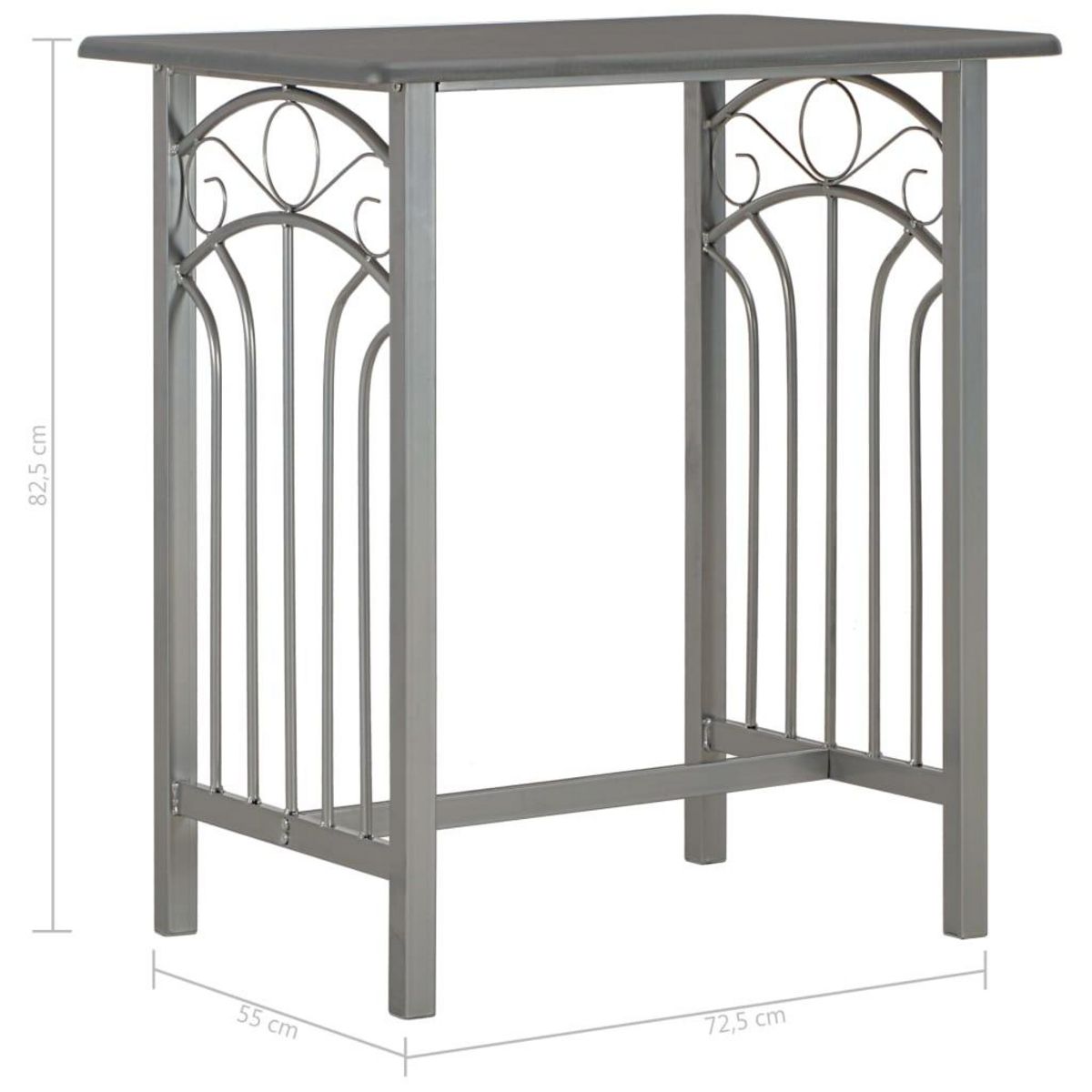 VIDAXL Ensemble de bar 3 pcs Bois et acier Anthracite