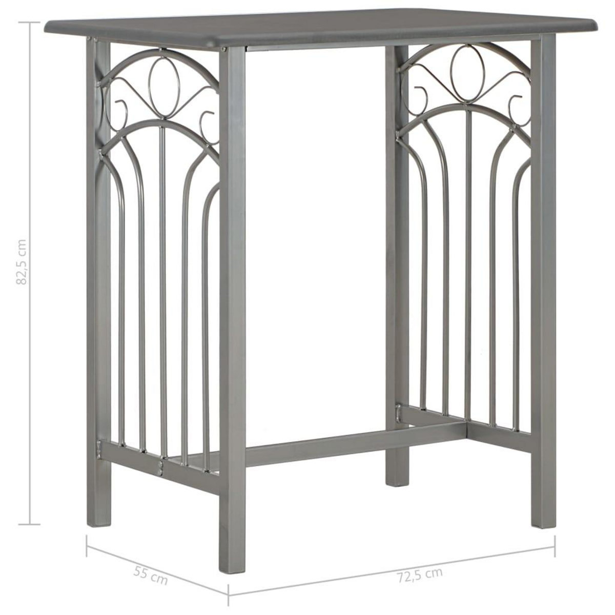 VIDAXL Ensemble de bar 3 pcs Bois et acier Anthracite