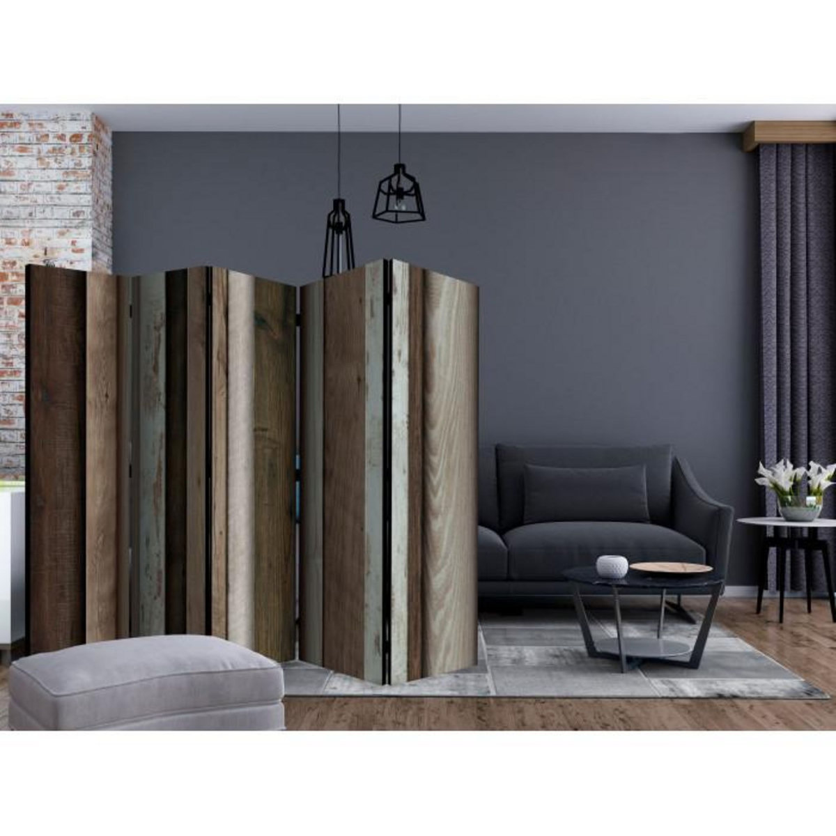 Paris Prix Paravent 5 Volets  Wooden Fan  172x225cm