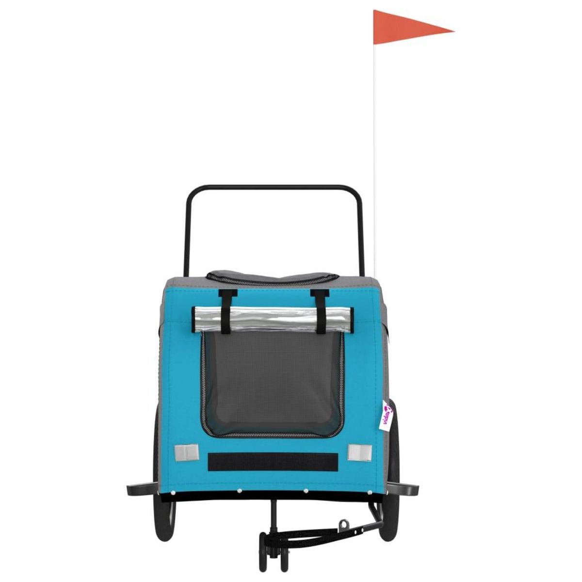 VIDAXL Remorque de velo pour animaux de compagnie bleu et gris