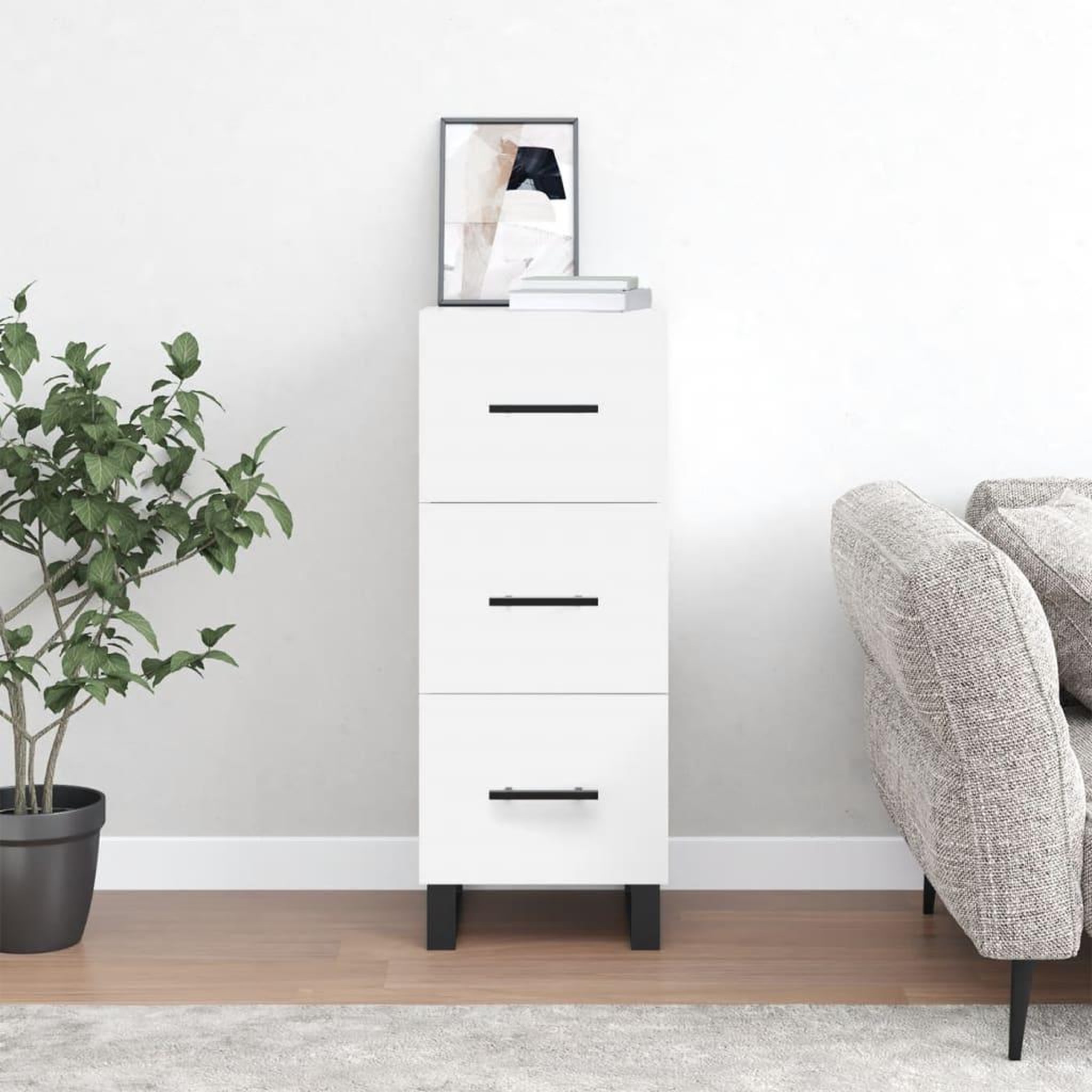 VIDAXL Buffet blanc 34,5x34x90 cm bois d'ingenierie