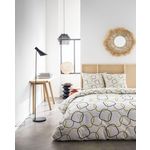 Home collection Parure housse de couette revers. 100% coton 57fils sunshine. Coloris disponibles : Beige