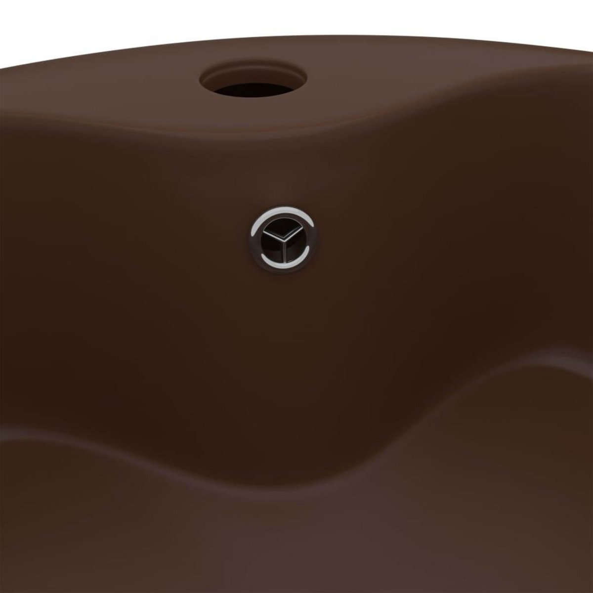 VIDAXL Lavabo avec trop-plein Marron fonce mat 36x13 cm Ceramique