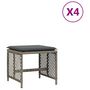 Voir la diapositive 2 : VIDAXL Tabourets de jardin et coussins lot de 4 gris 41x41x36 cm rotin