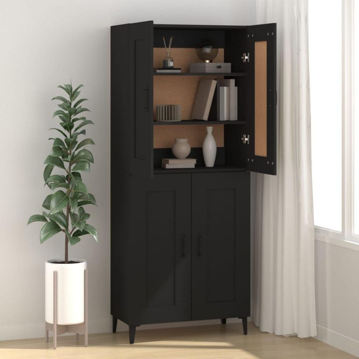 VIDAXL Buffet Noir 69,5x34x90 cm Bois d'ingenierie