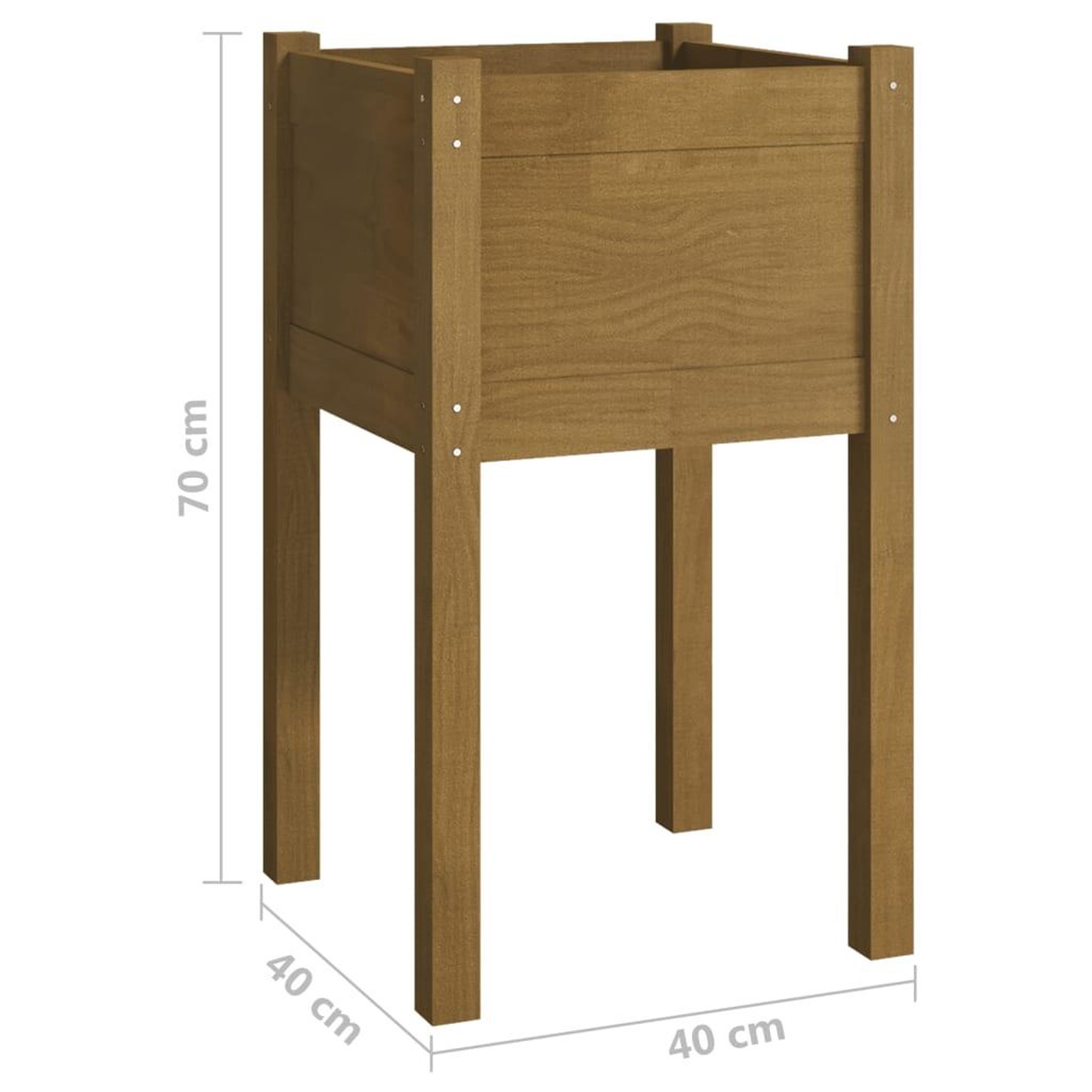 Voir la diapositive 6 : VIDAXL Jardinieres 2 pcs Marron miel 40x40x70 cm Bois de pin massif