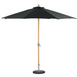 HESPERIDE Parasol droit rond en bambou Tinaei. Coloris disponibles : Gris