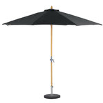 HESPERIDE Parasol droit rond en bambou Tinaei. Coloris disponibles : Gris