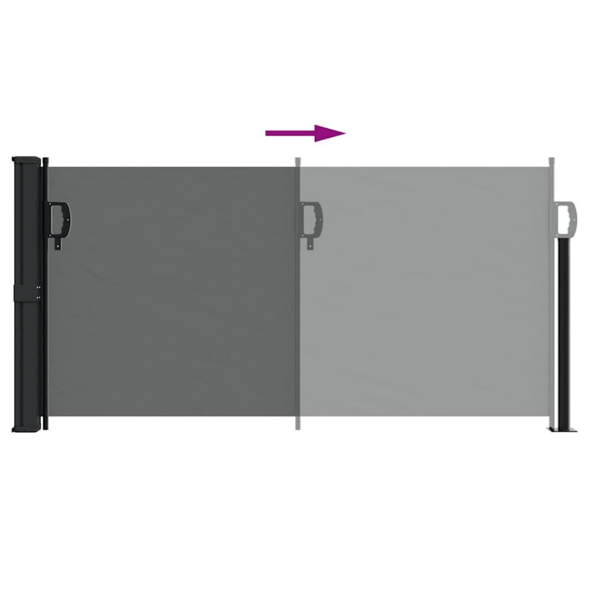 VIDAXL Auvent lateral retractable anthracite 100x500 cm