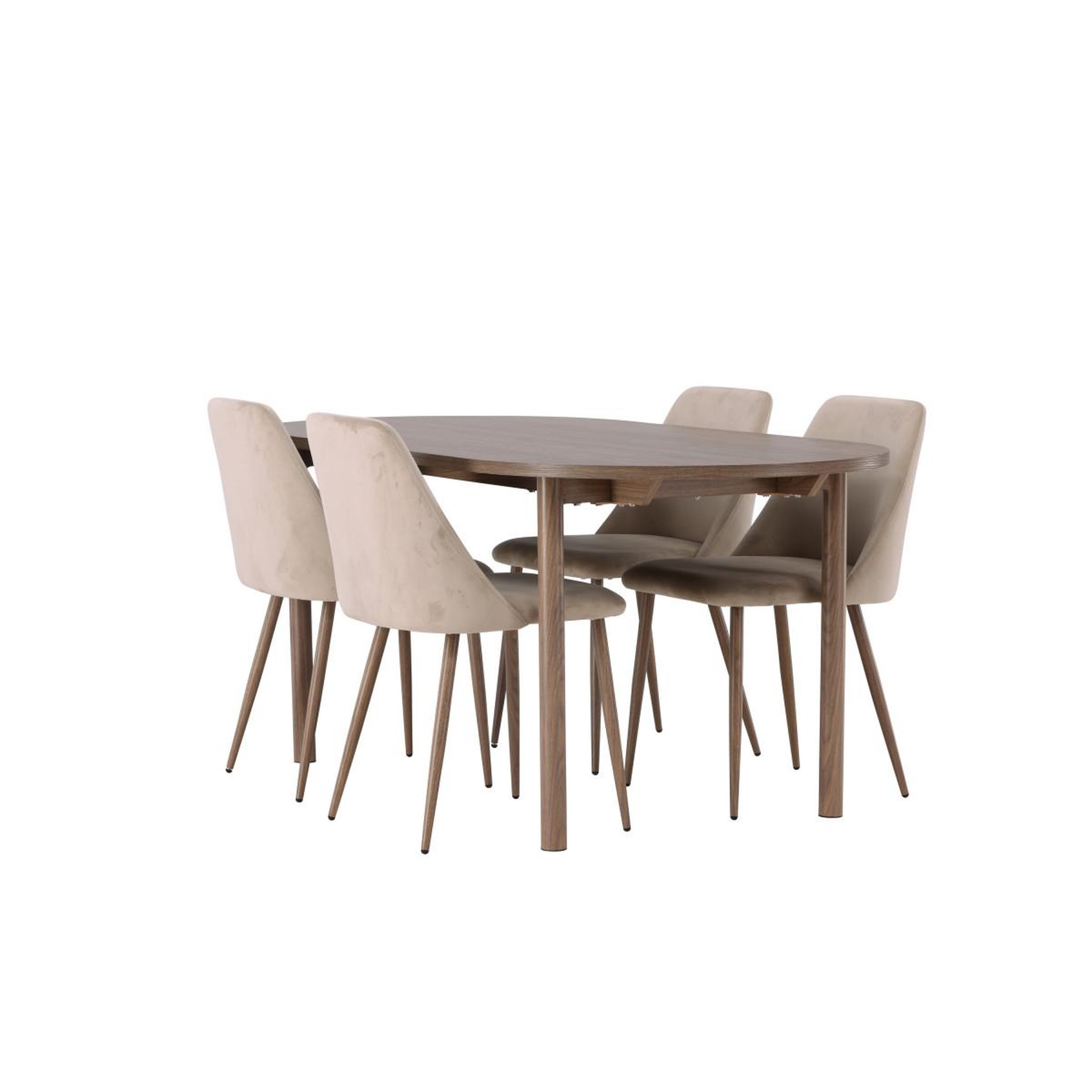 Voir la diapositive 4 : Paris Prix Ensemble table à manger & 4 chaises  andy & night  180cm naturel & beige