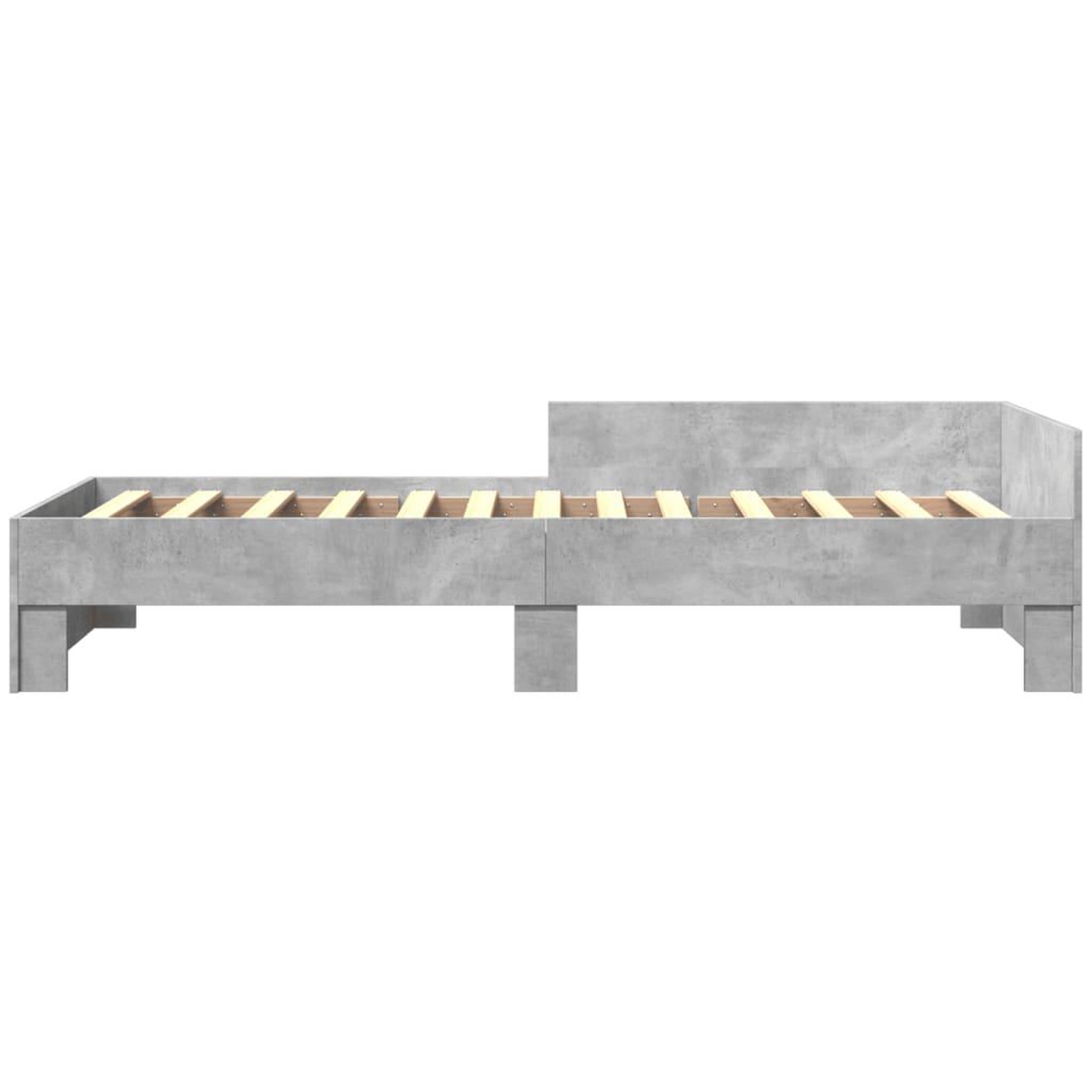 Voir la diapositive 4 : VIDAXL Cadre de lit sans matelas gris beton 100x200 cm bois ingenierie