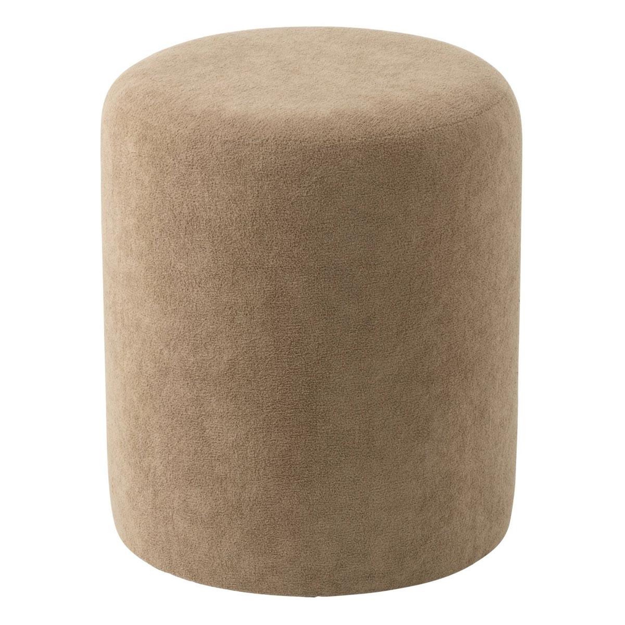 J-LINE Pouf cylindrique  moon  41cm taupe