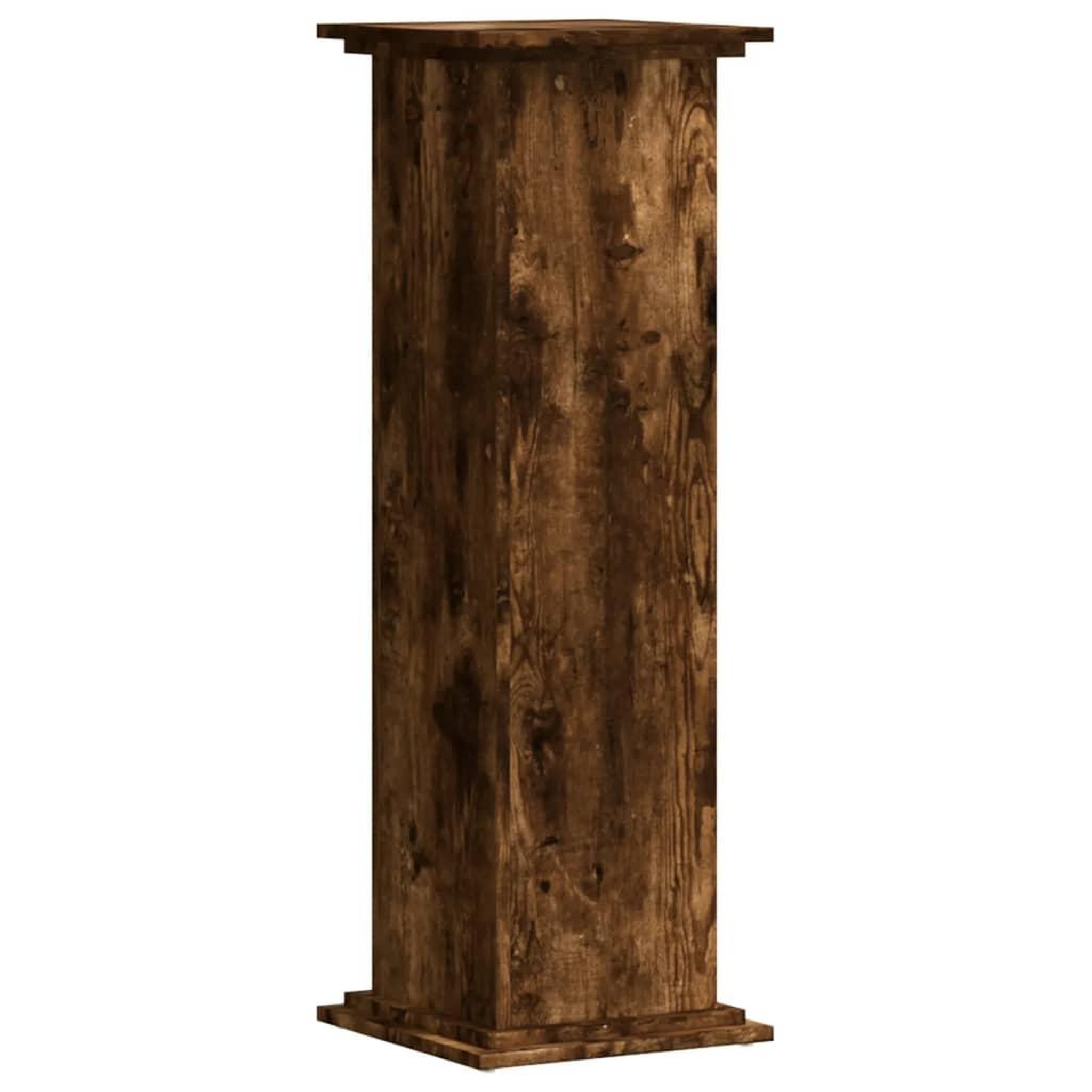 Voir la diapositive 2 : VIDAXL Support pour plantes chene fume 33x33x100 cm bois d'ingenierie
