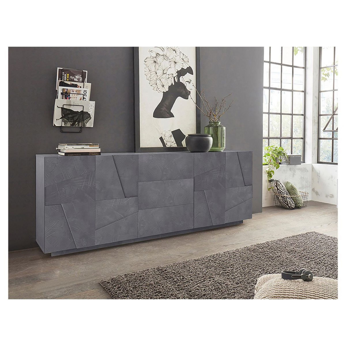 Buffet 4 portes 3 tiroirs L224cm PESCARA