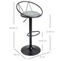 Voir la diapositive 3 : HOMCOM Lot de 2 tabourets de bar design néo-rétro réglable pivotant avec repose-pied métal noir lin gris