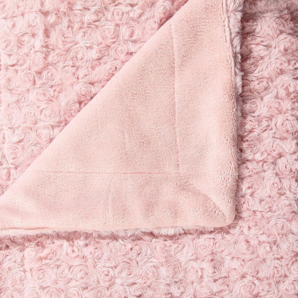 ATMOSPHERA Plaid Imitation Fourrure  Bouclée  120x160cm Rose