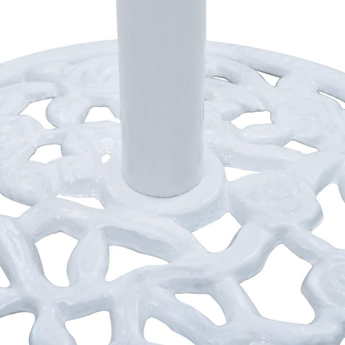 VIDAXL Socle de parasol Blanc 12 kg 48 cm Fonte