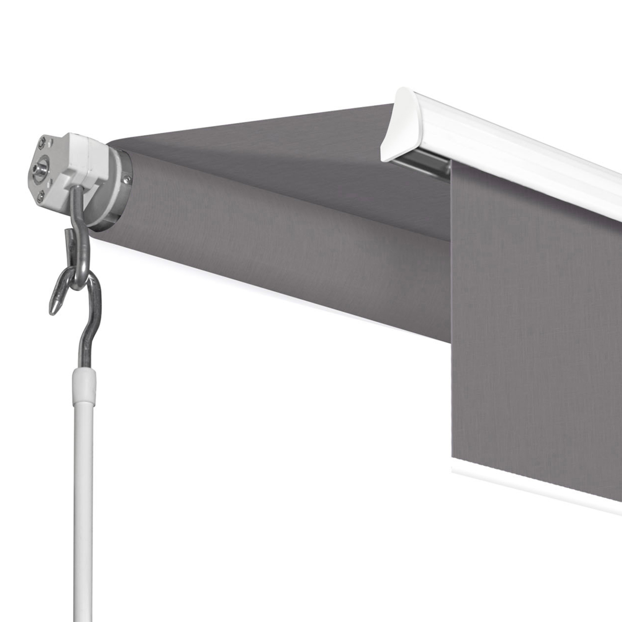 Voir la diapositive 4 : ID MARKET Store banne manuel 3,80x3 m gris anthracite