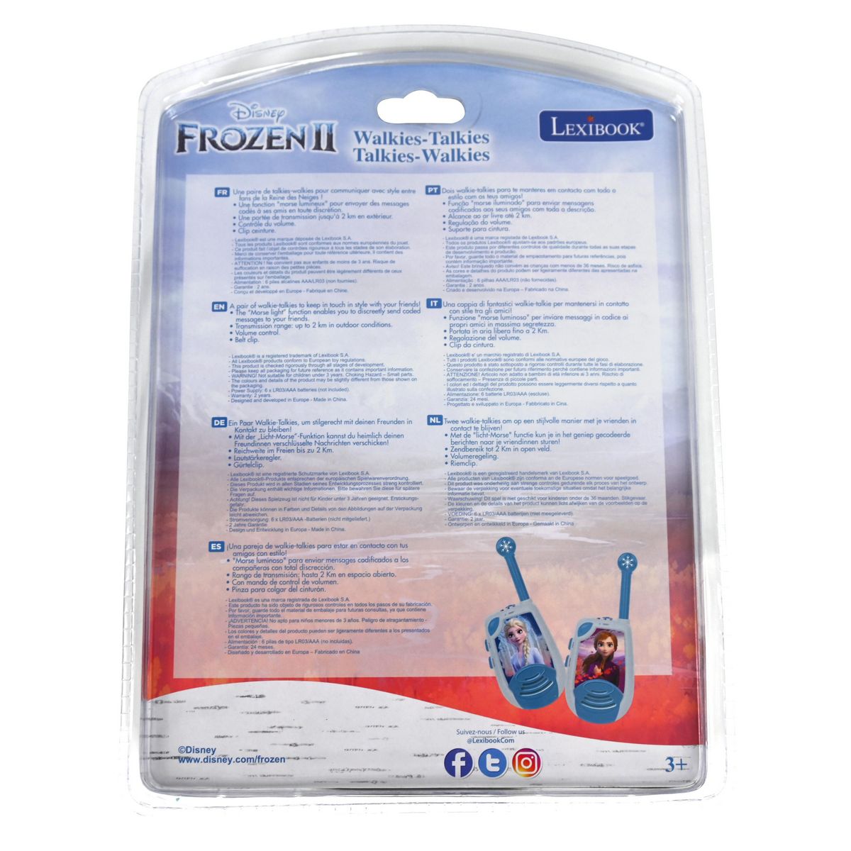 Lexibook Talkie-Walkies Reine des Neiges portée 2km fonction morse