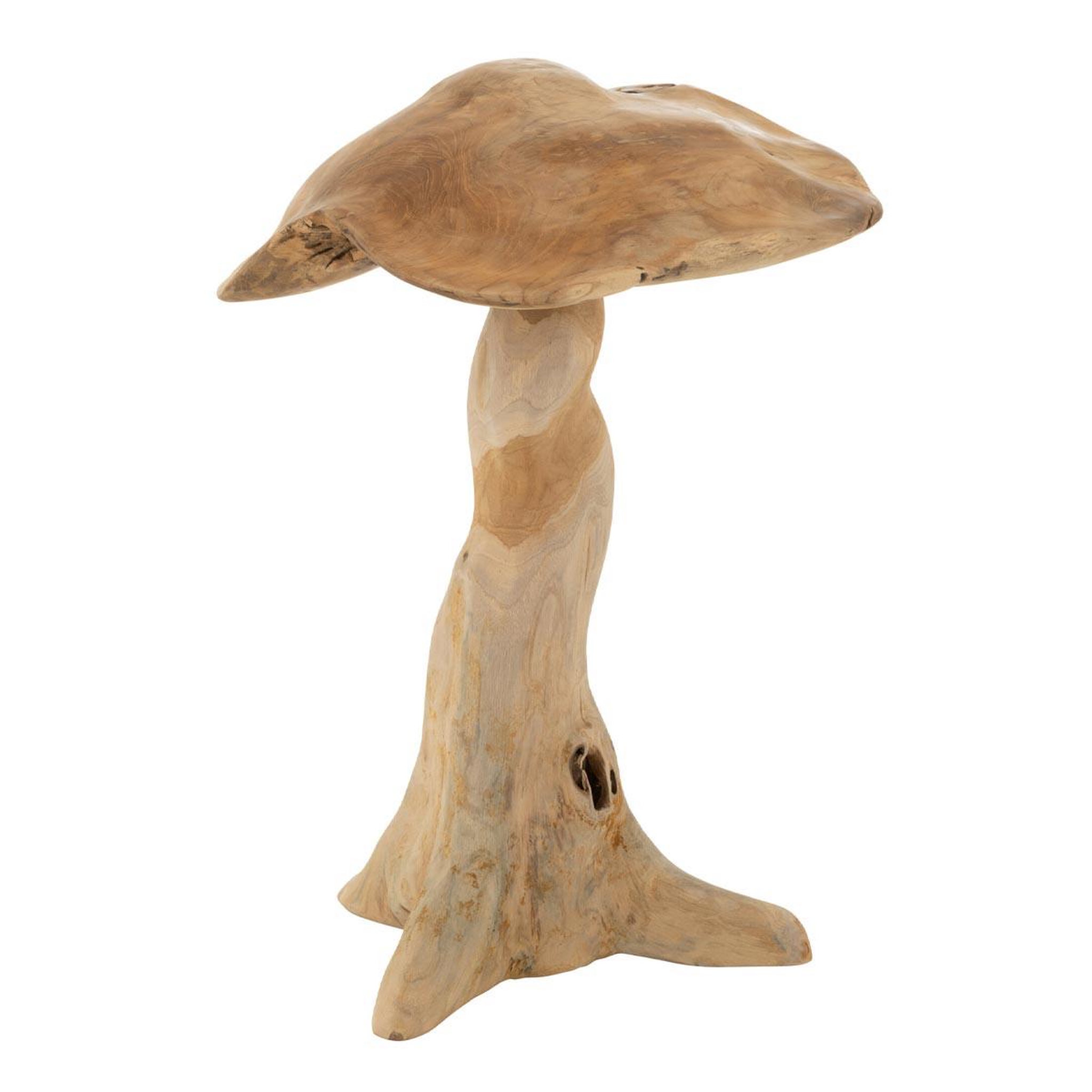 J-LINE Champignon déco en teck  kent  75cm naturel