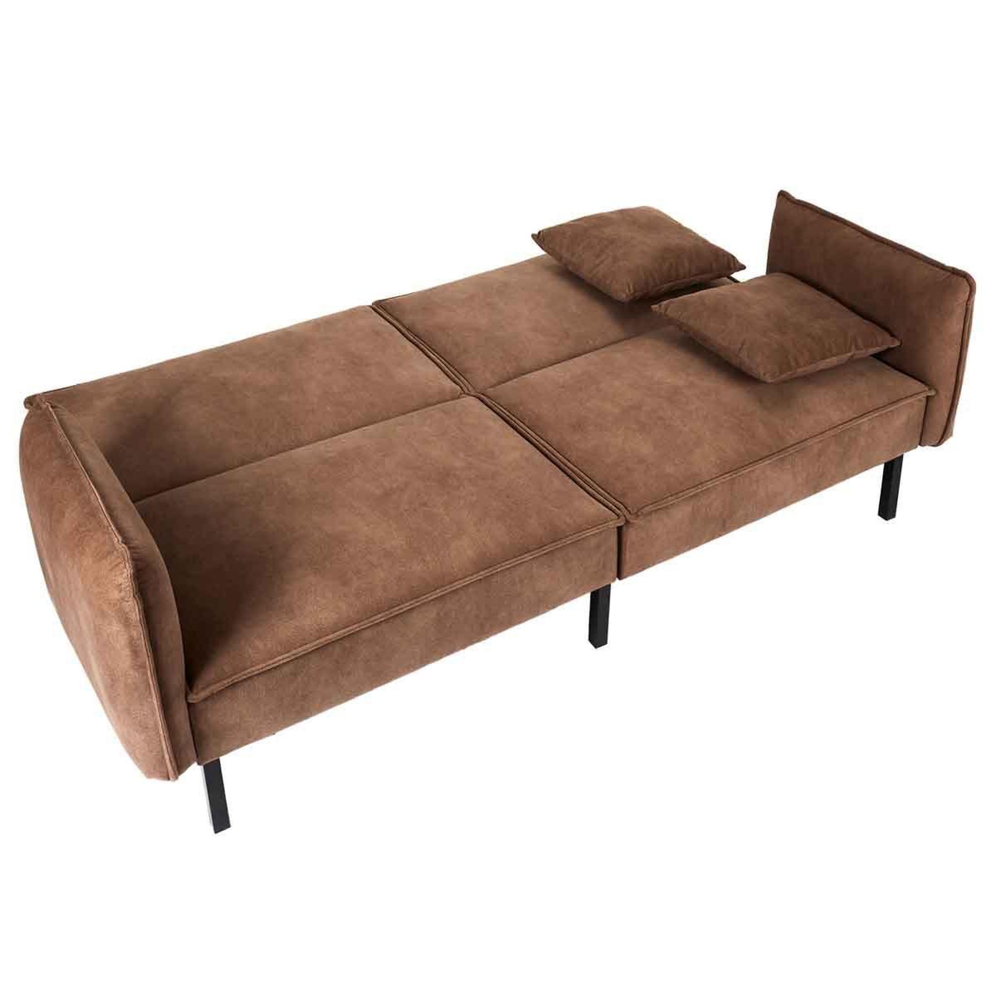 Voir la diapositive 5 : The Home Deco Factory Canapé club convertible  minota  198cm marron