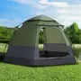 OUTSUNNY Tente pop up montage instantané - tente de camping 3-4 pers.  - 2 grandes portes - dim. 2,6L x 2,6l x 1,5H m fibre verre polyester oxford vert gris