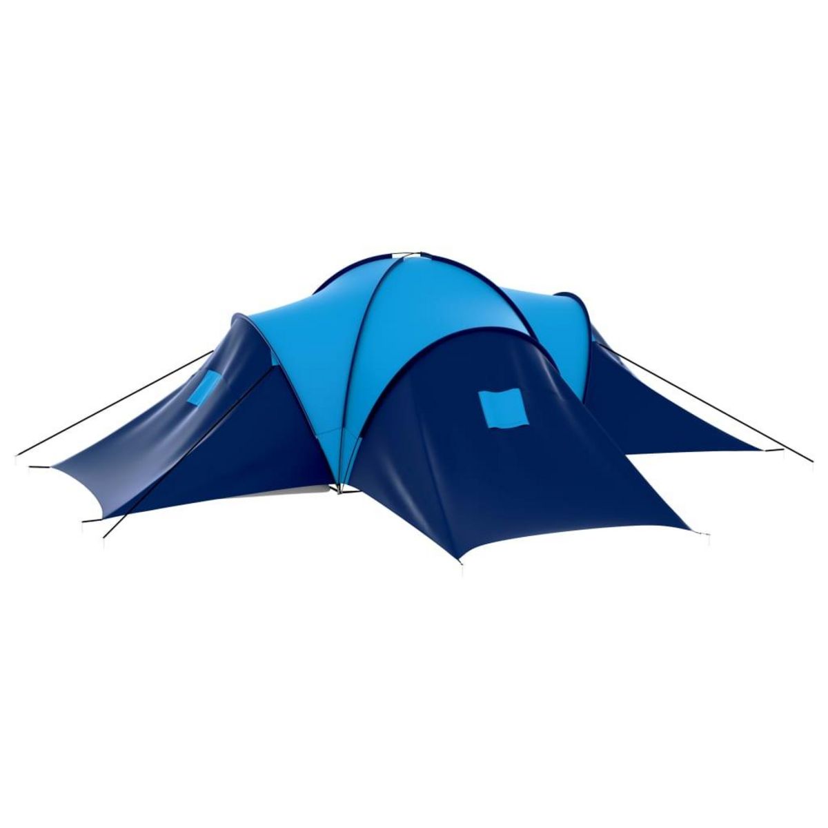 VIDAXL Tente de camping Tissu 9 personnes Bleu fonce et bleu