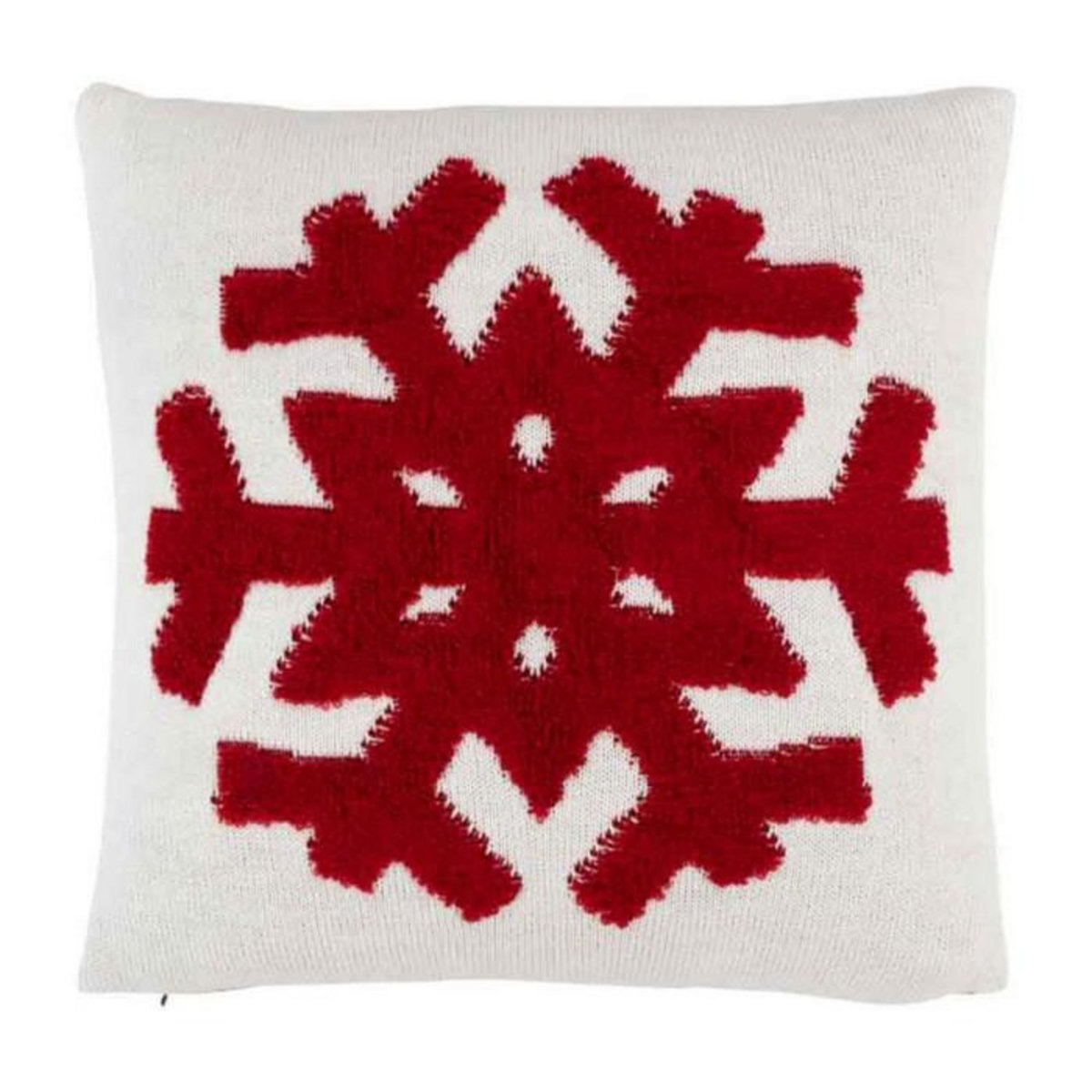 Paris Prix Coussin Déco  Glaçon  45x45cm Rouge & Blanc